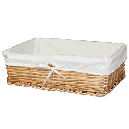 VINTIQUEWISE Large Willow Basket with Fabric Lining QI003052.L